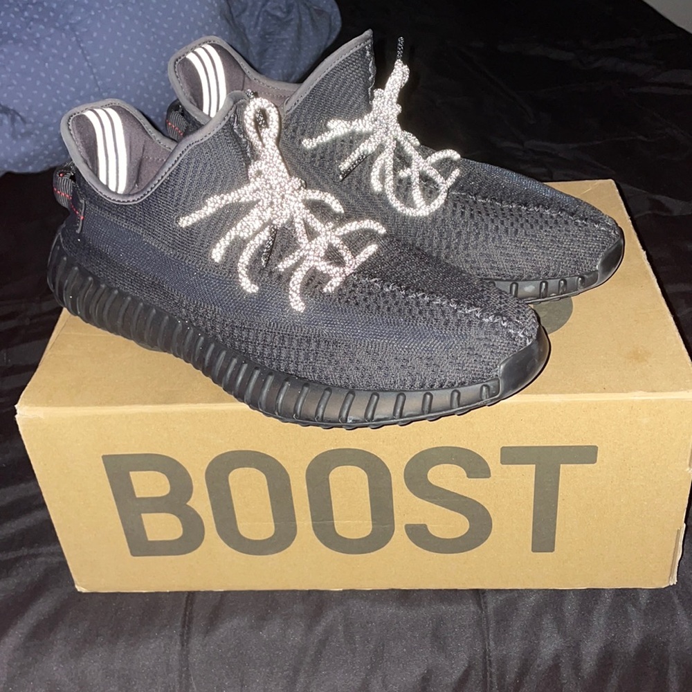 Size 12 Black Non-reflective Yeezys